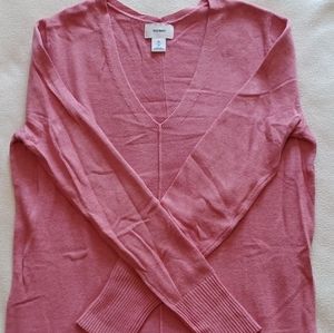 Pink v-neck sweater (NWOT)